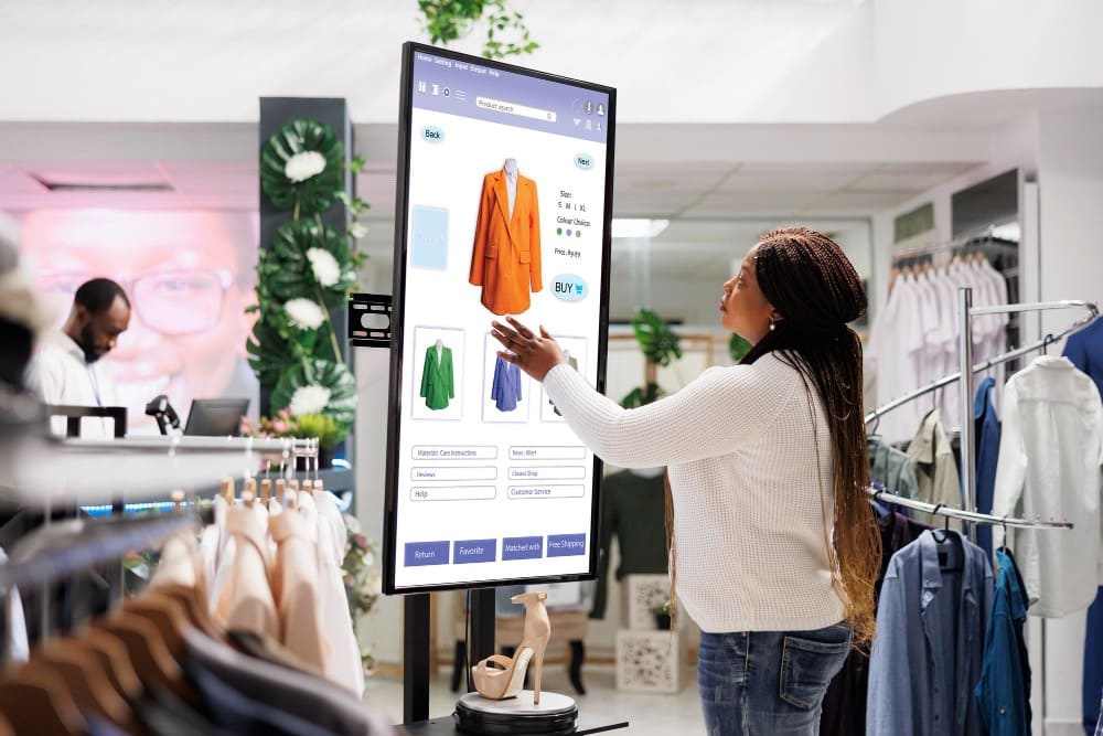 Retail customer using interactive digital display